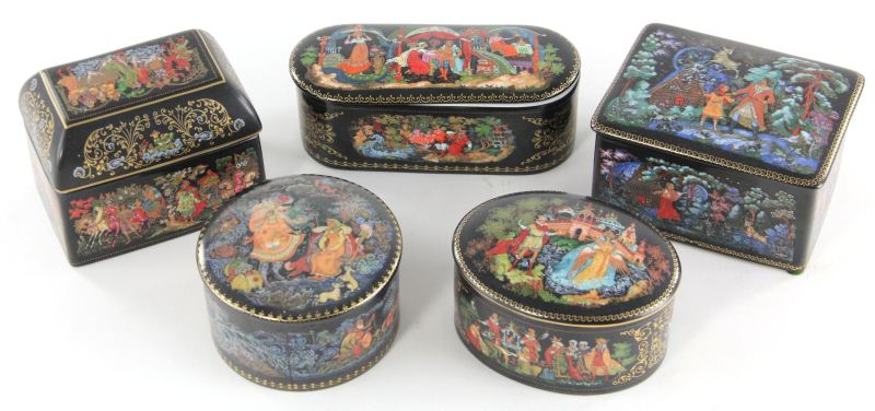 Group of Five Russian Porcelain