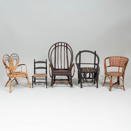 GROUP OF FIVE RUSTIC CHILD'S