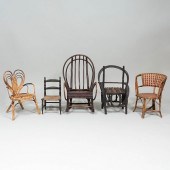 GROUP OF FIVE RUSTIC CHILD'S C