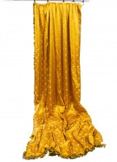 GROUP OF FIVE SATIN BROCADE DR
