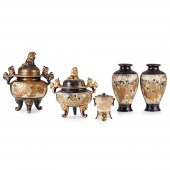 GROUP OF FIVE SATSUMA WARES
ME
