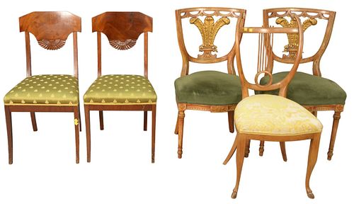 GROUP OF FIVE SIDE CHAIRS, TO