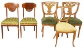 GROUP OF FIVE SIDE CHAIRS, TO