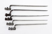 GROUP OF FIVE SOCKET BAYONETS