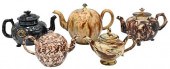 GROUP OF FIVE STAFFORDSHIRE TE