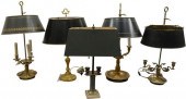 GROUP OF FIVE TABLE LAMPS, TO