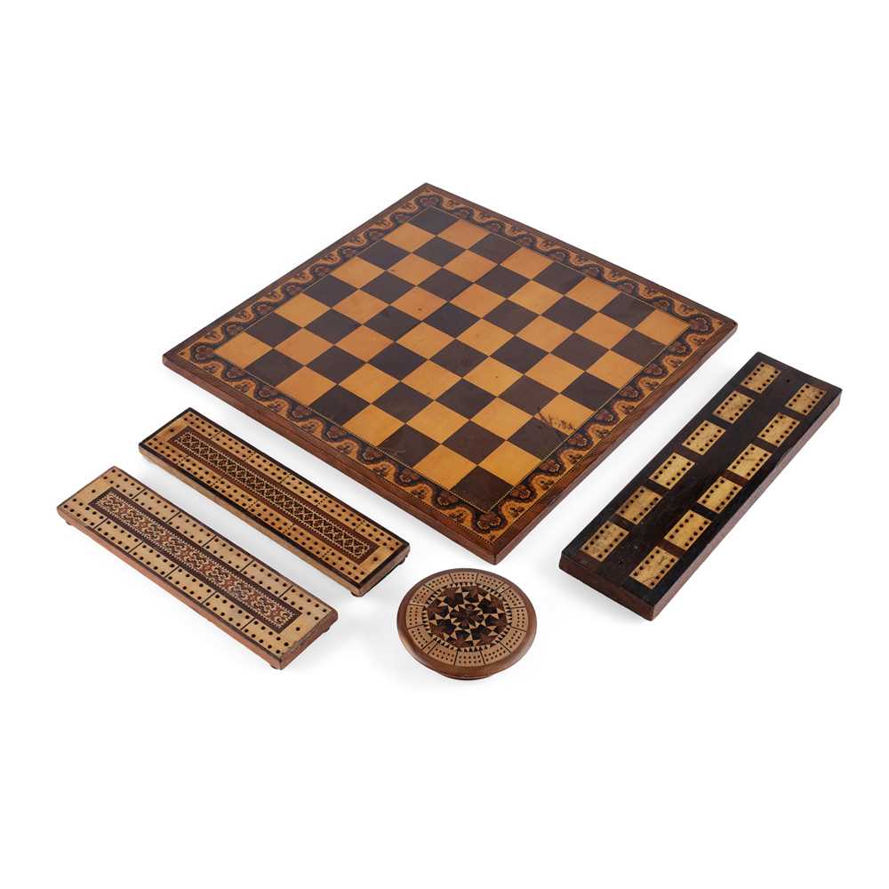 GROUP OF FIVE TUNBRIDGE WARE GAME