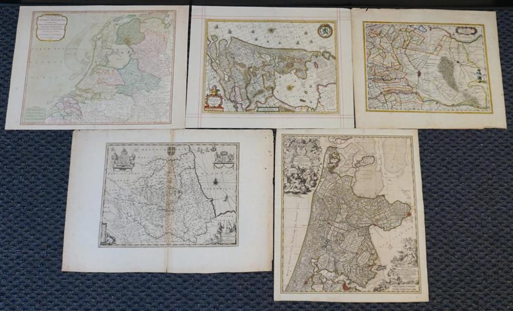 GROUP OF FIVE VARIOUS UNFRAMED