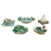 GROUP OF FIVE VICTORIAN MAJOLI