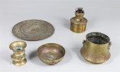 Group of five vintage brass pi