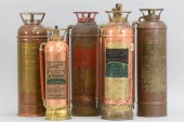 GROUP OF FIVE VINTAGE COPPER F