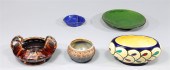 Group of five vintage pottery