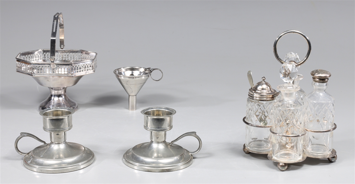Group of five vintage silver