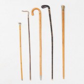 GROUP OF FIVE WALKING STICKSCo