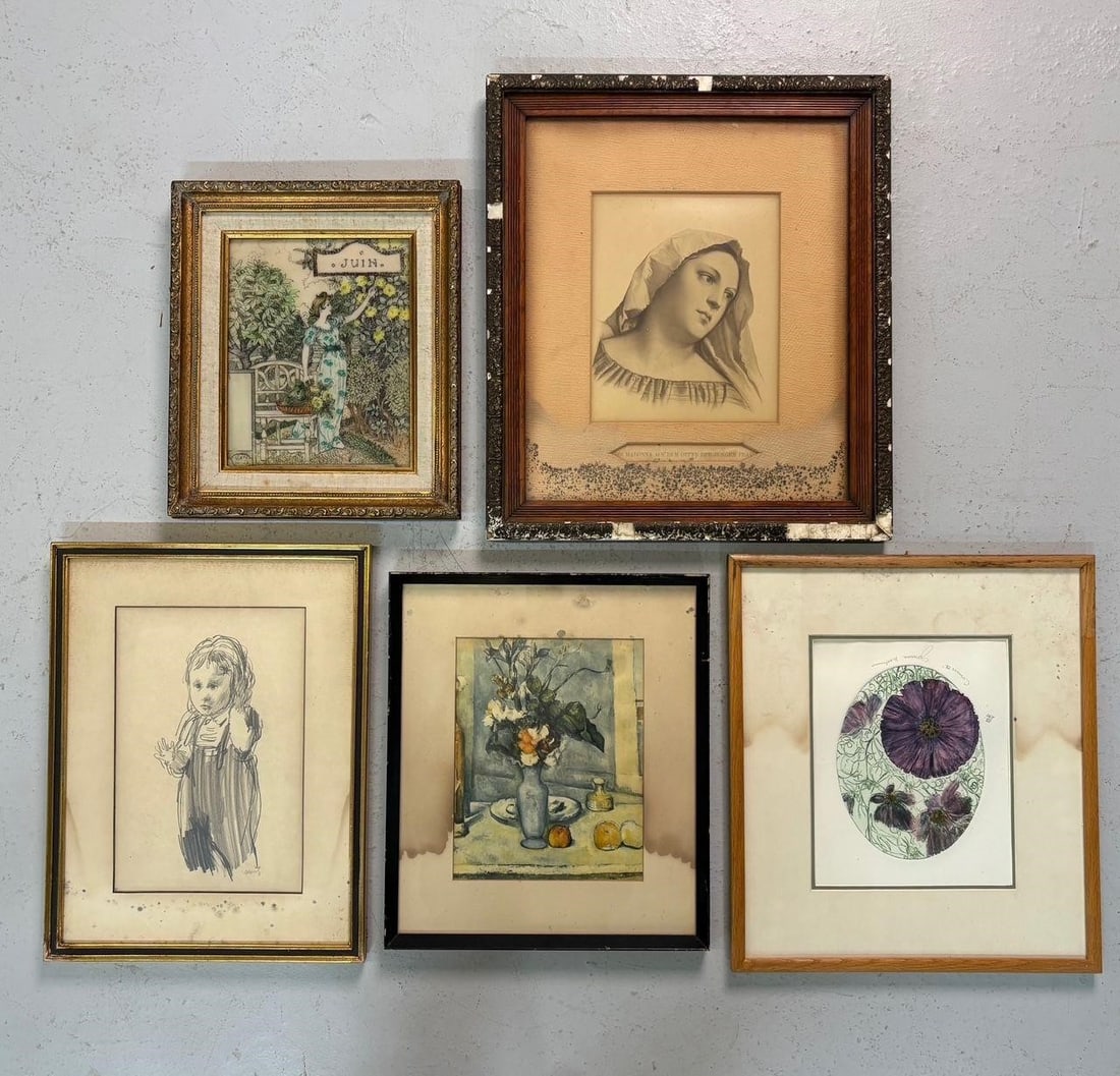GROUP OF FIVE WATERCOLORS /