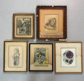 GROUP OF FIVE WATERCOLORS / PR