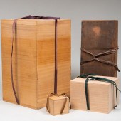 GROUP OF FIVE WOOD BOXESThe la