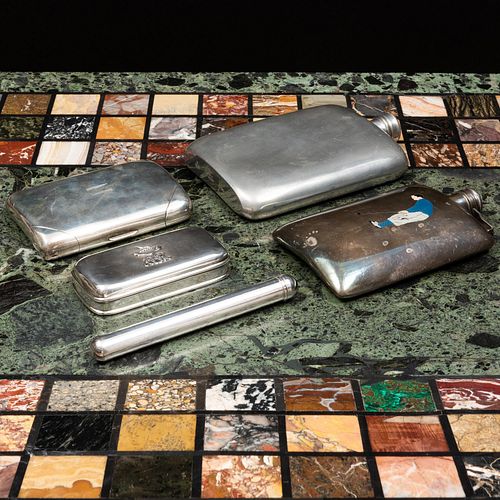 GROUP OF FLASKS AND SMOKING