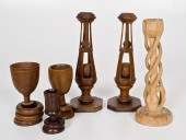 Group of Folk Art Carved Candl