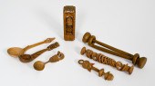 Group of Folk Art Carved Whims