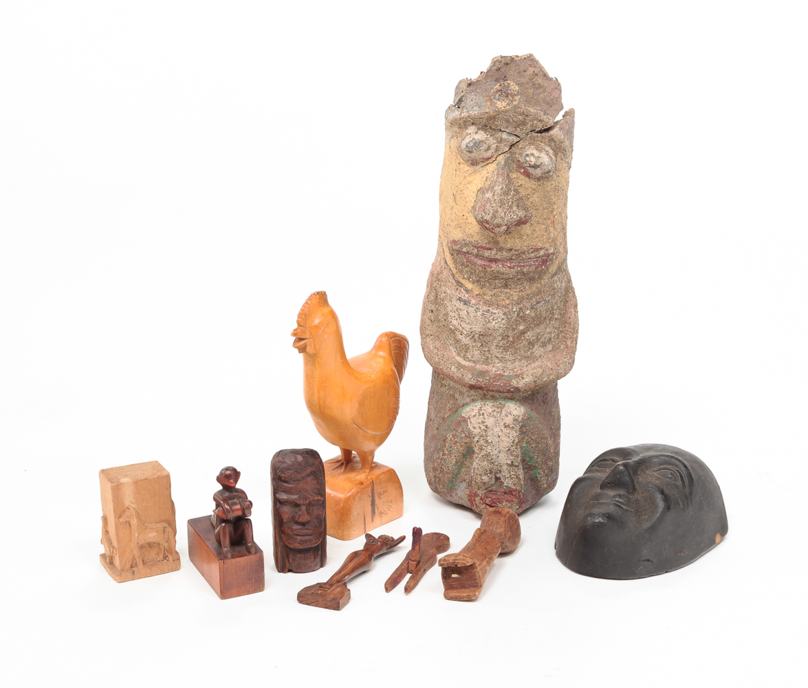GROUP OF FOLK ART FIGURES.