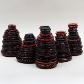 GROUP OF FORTY CHINESE CARVED