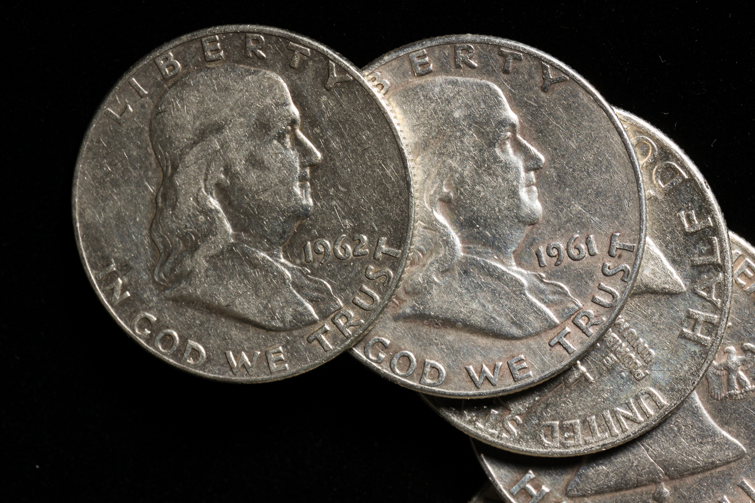 GROUP OF FORTY FRANKLIN SILVER HALF