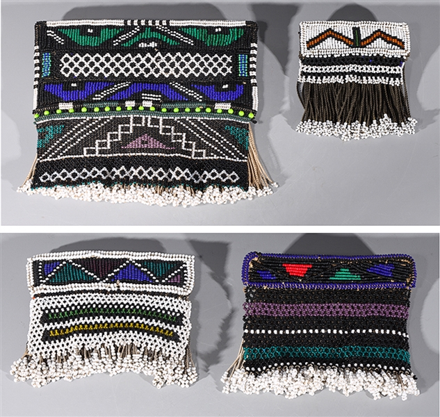 Group of four African loincloths
