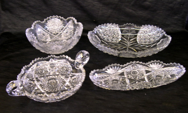 Group of Four American Cut Glass