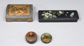 Group of four antique hand pai