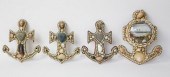 GROUP OF FOUR ANTIQUE SHELL EN