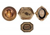 GROUP OF FOUR ANTIQUE YELLOW G