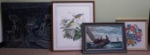 GROUP OF FOUR ARTWORKS, THREE