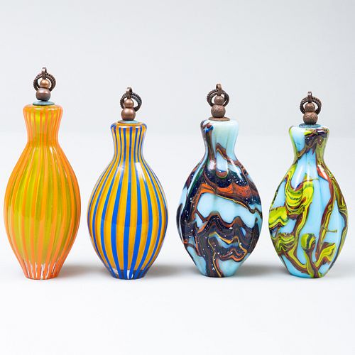 GROUP OF FOUR BAVARIAN GLASS