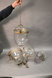 GROUP OF FOUR BELL JAR HANGING