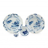 GROUP OF FOUR BLUE AND WHITE '