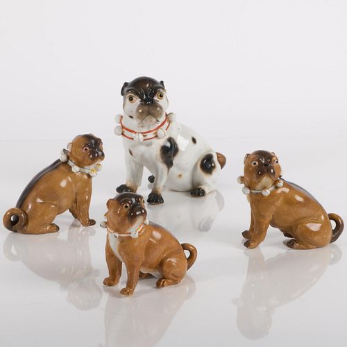 GROUP OF FOUR BOHEMIAN PORCELAIN