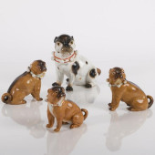GROUP OF FOUR BOHEMIAN PORCELA
