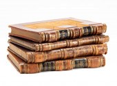 GROUP OF FOUR BOOKS, LEATHERBO