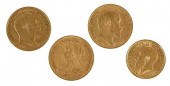 GROUP OF FOUR BRITISH GOLD COI