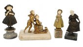 GROUP OF FOUR BRONZE/GILT BRON