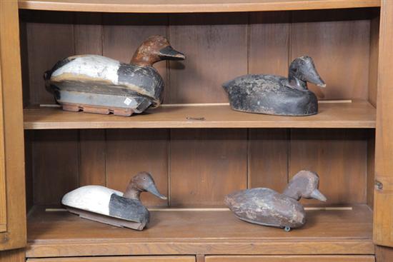 GROUP OF FOUR CARVED AND PAINTED