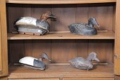 GROUP OF FOUR CARVED AND PAINT
