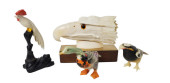 GROUP OF FOUR CARVED BIRDS, EA