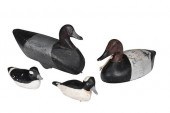 GROUP OF FOUR CARVED PAINT DEC