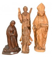 GROUP OF FOUR CARVED WOOD RELI