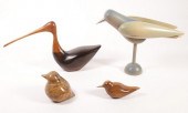 GROUP OF FOUR CARVED WOODEN BI