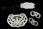 GROUP OF FOUR CHINESE JADE AND