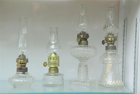 GROUP OF FOUR CLEAR GLASS MINIATURE