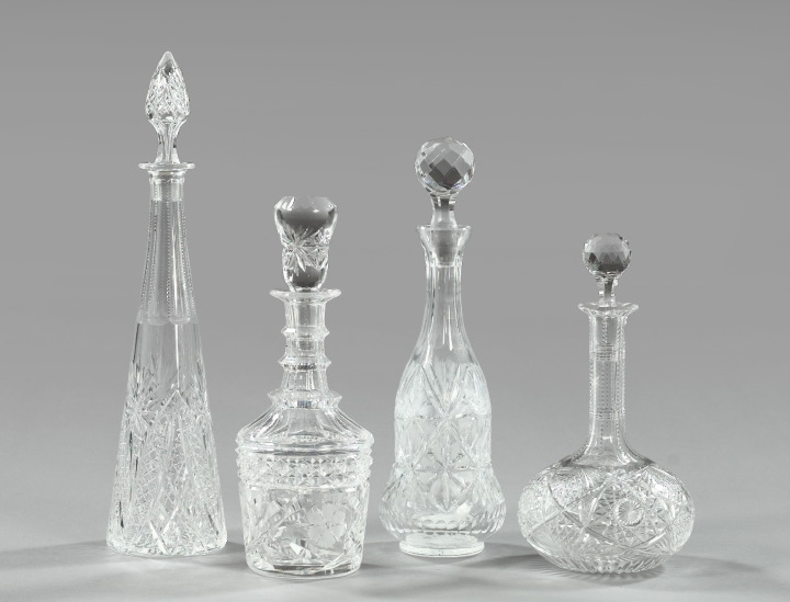 Group of Four Cut Glass Decanters,